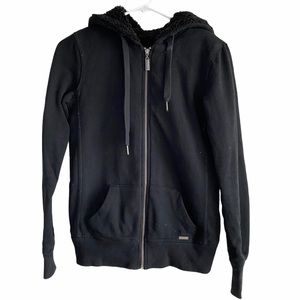 Kirra Black Faux Fur Lined Hoodie